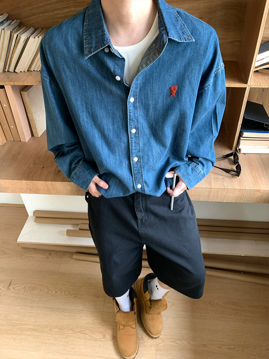 Denim Long-Sleeve Shirt