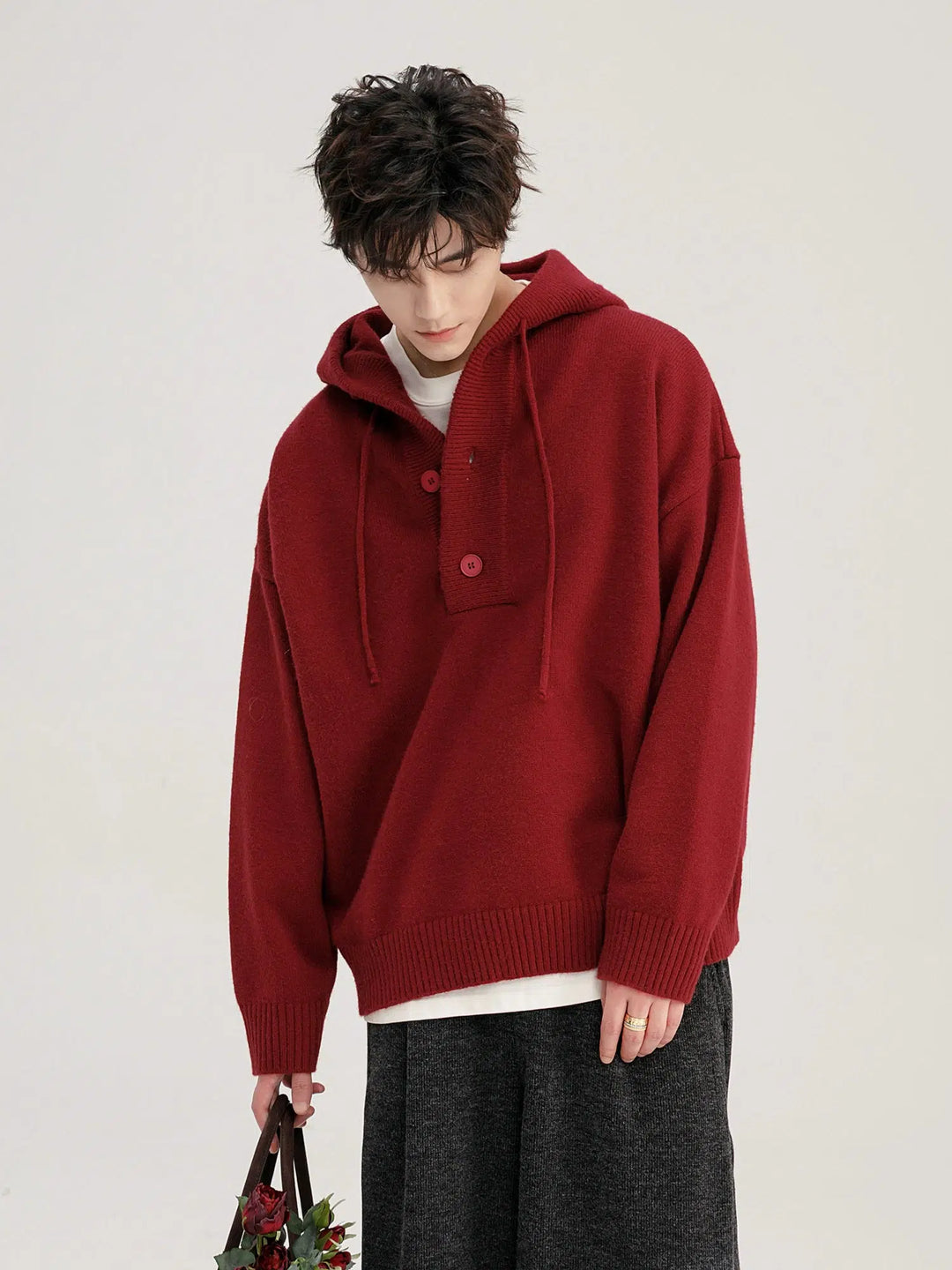 Cozy Knit Hooded Sweater-The Korean Fashion