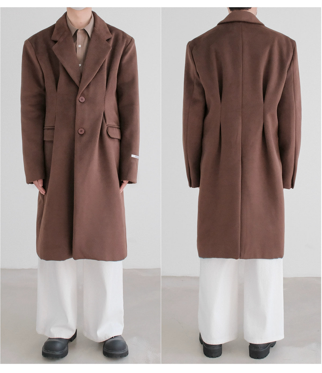 Suit Collar Long Wool Coat