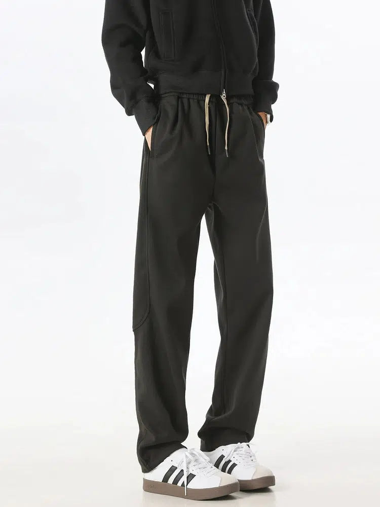 Retro Woolen Casual Straight Pants-The Korean Fashion