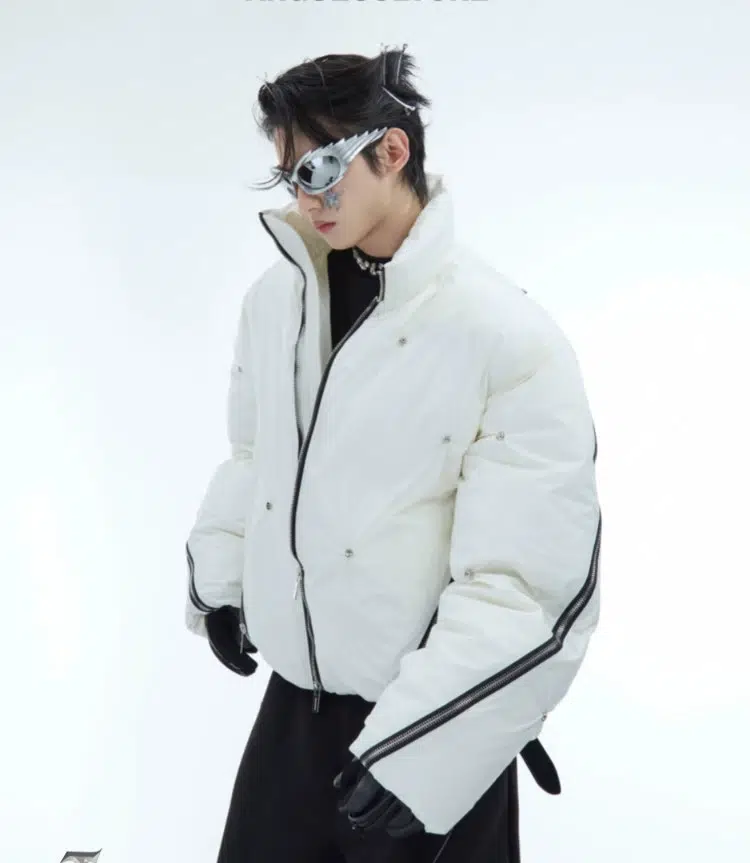 Deconstructed Cotton Padded Jacket-The Korean Fashion