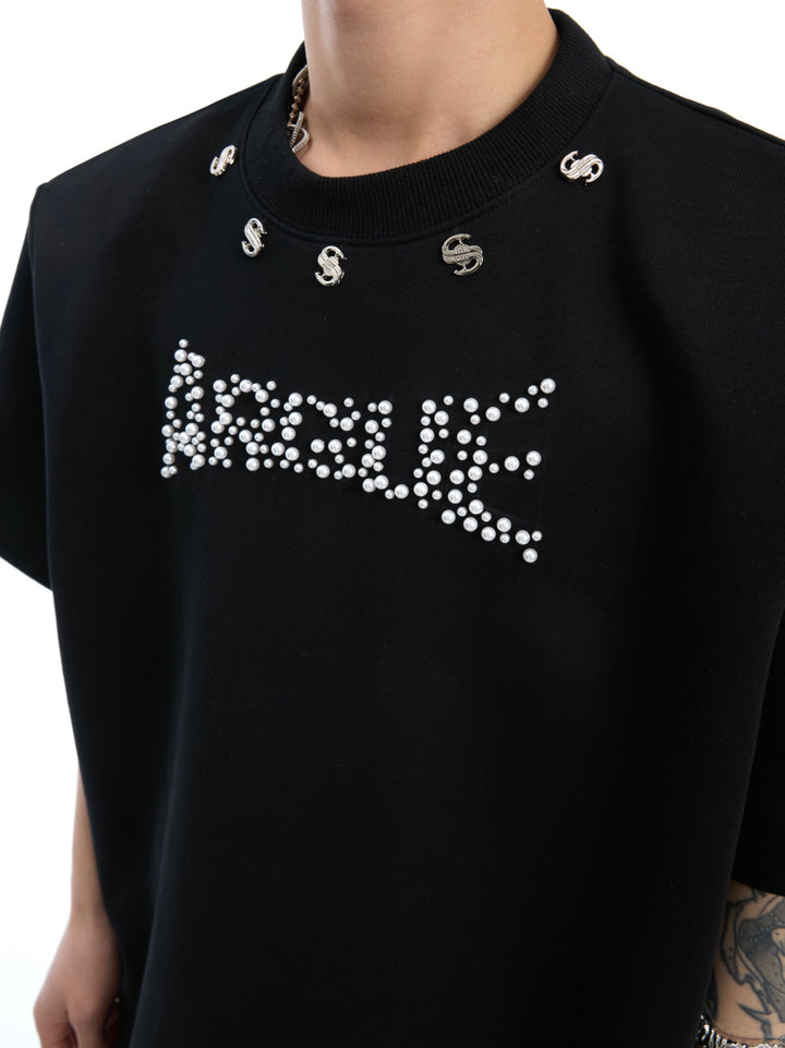 Pearl Logo Shoulder Pad T-shirt