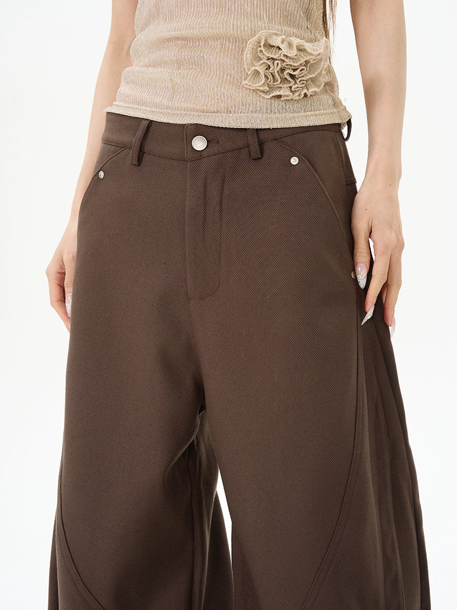 Wide-Leg Draped Pants