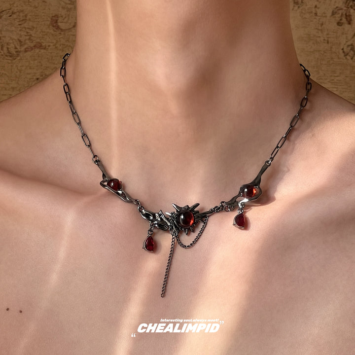 Hip-Hop Style Irregular Ruby Necklace