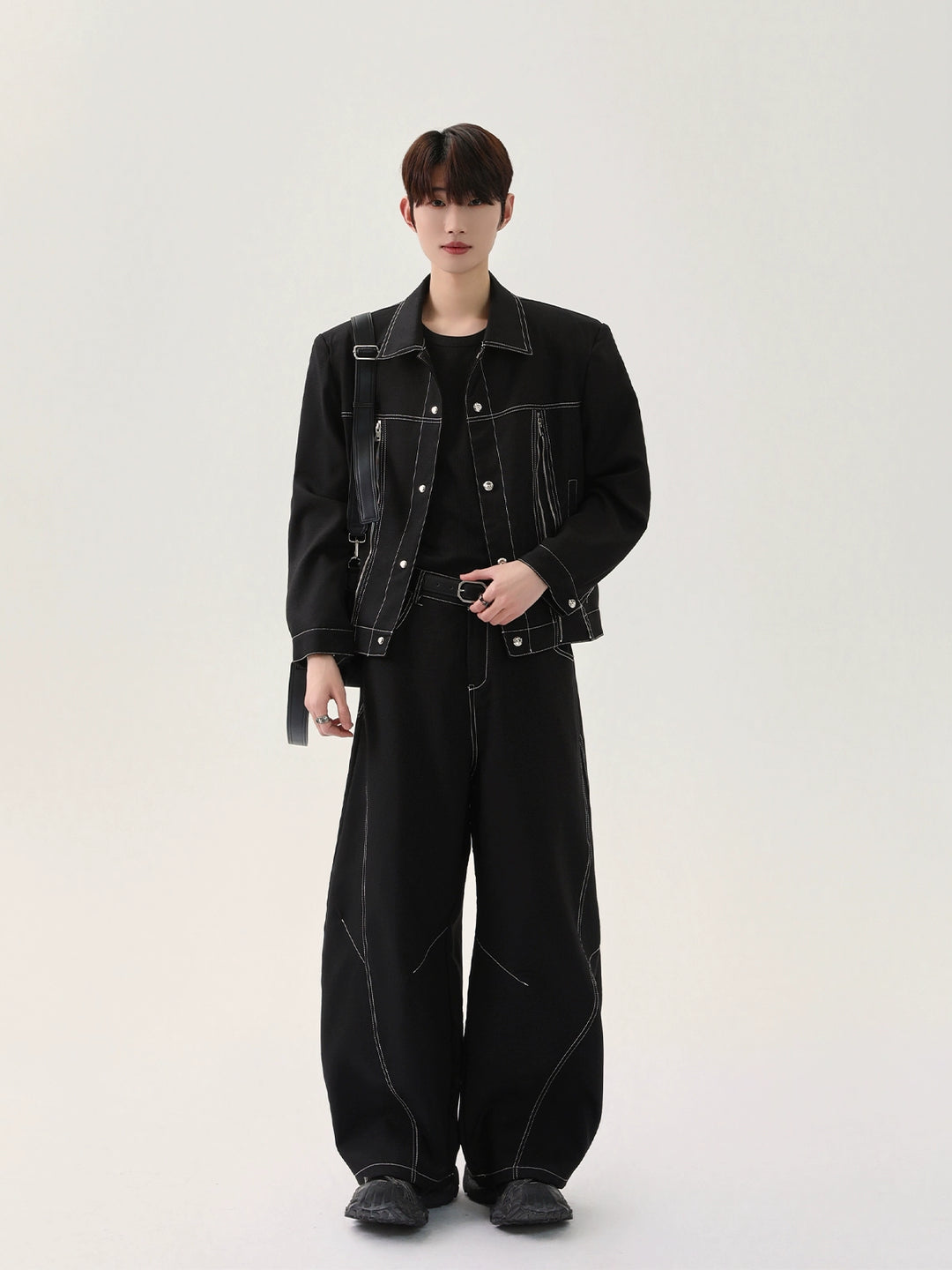 Deconstructed Denim Jacket and Pants Set