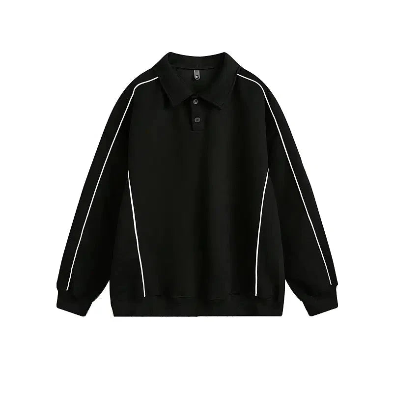 Retro Polo Collar Sweatshirt