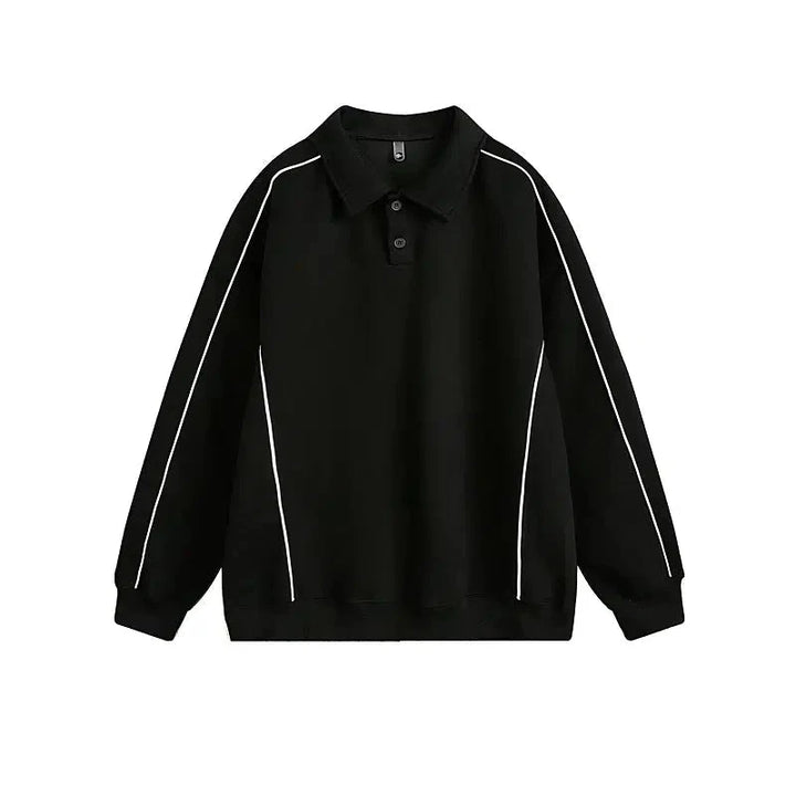 Retro Polo Collar Sweatshirt