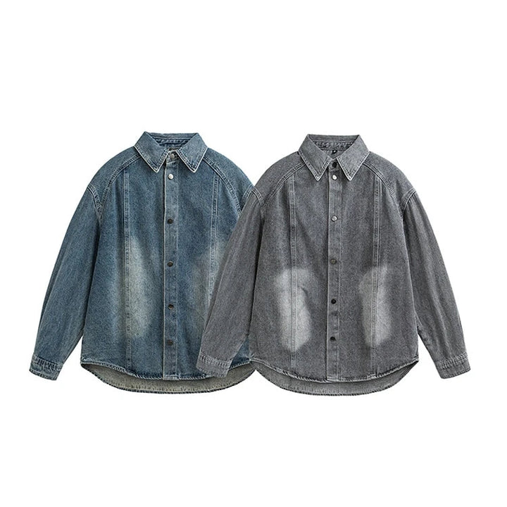 Washed Denim Retro Jacket-The Korean Fashion