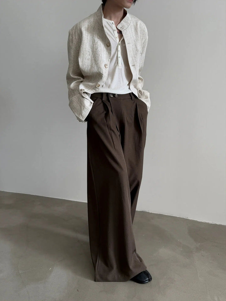 Japanese Retro Wide-Leg Drape Pants-The Korean Fashion