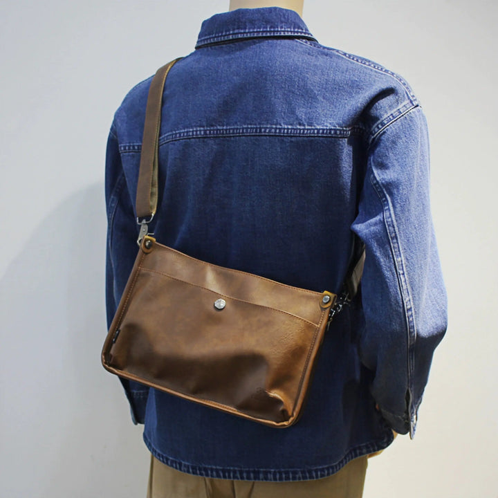 Adjustable Strap Leather Messenger Bag