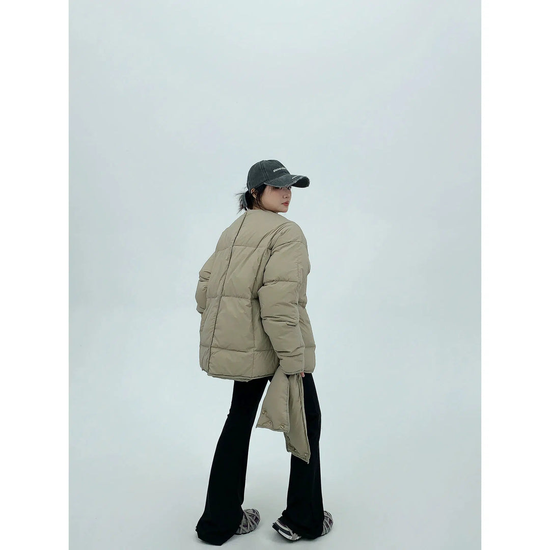 Thick Collar Minimalist Down Jacket