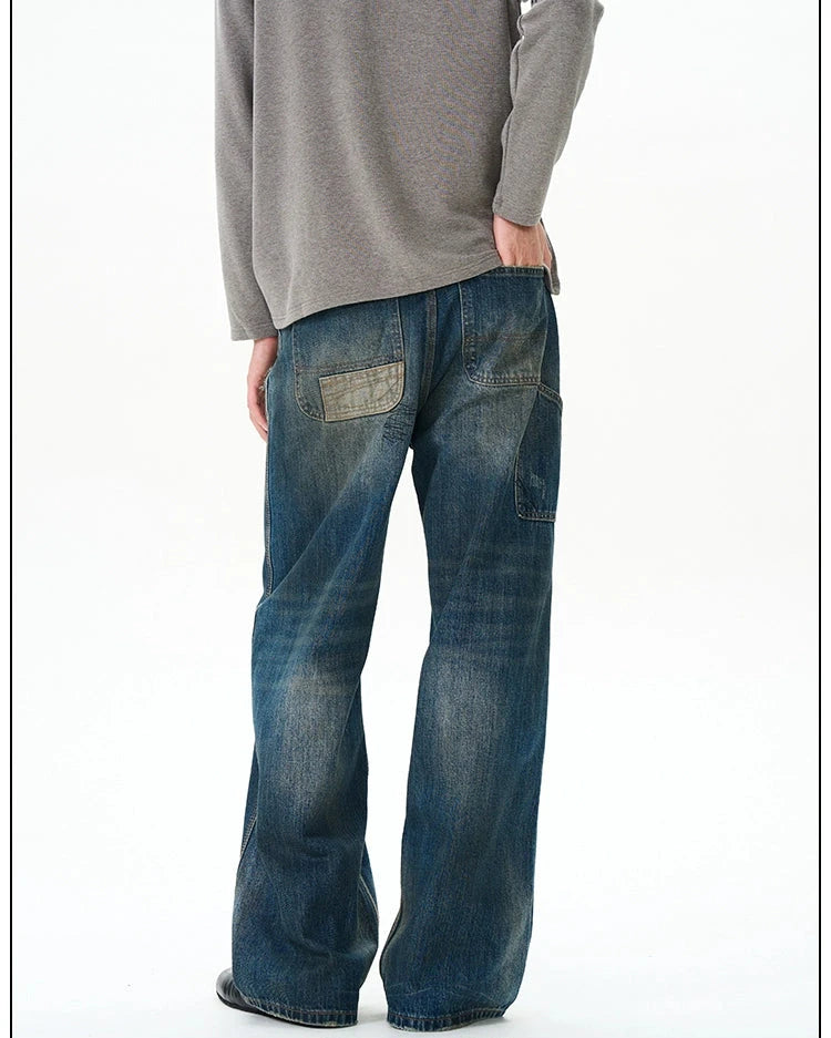 Gradient Blue Straight Leg Jeans