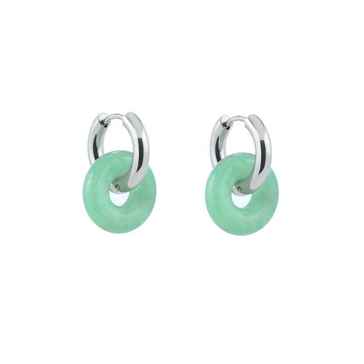 Unique Jade Hoop Earrings