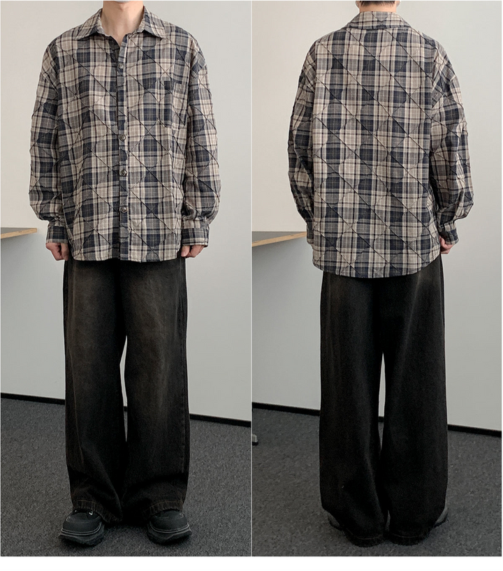 Button-Down Check Overshirt