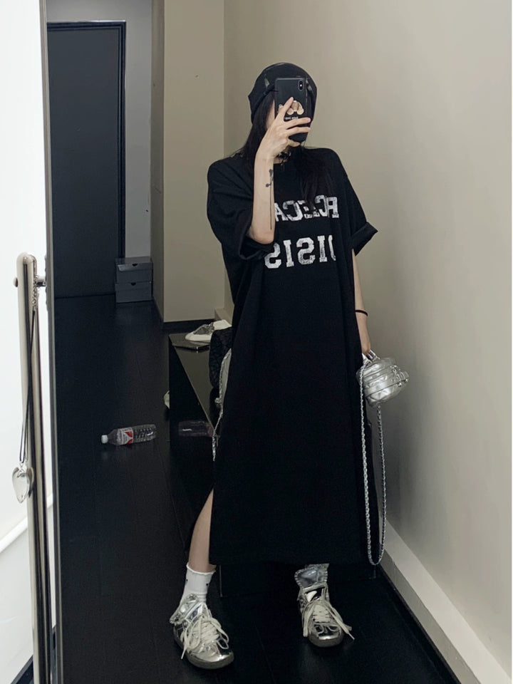 Oversized Knee-Length T-shirt Dress