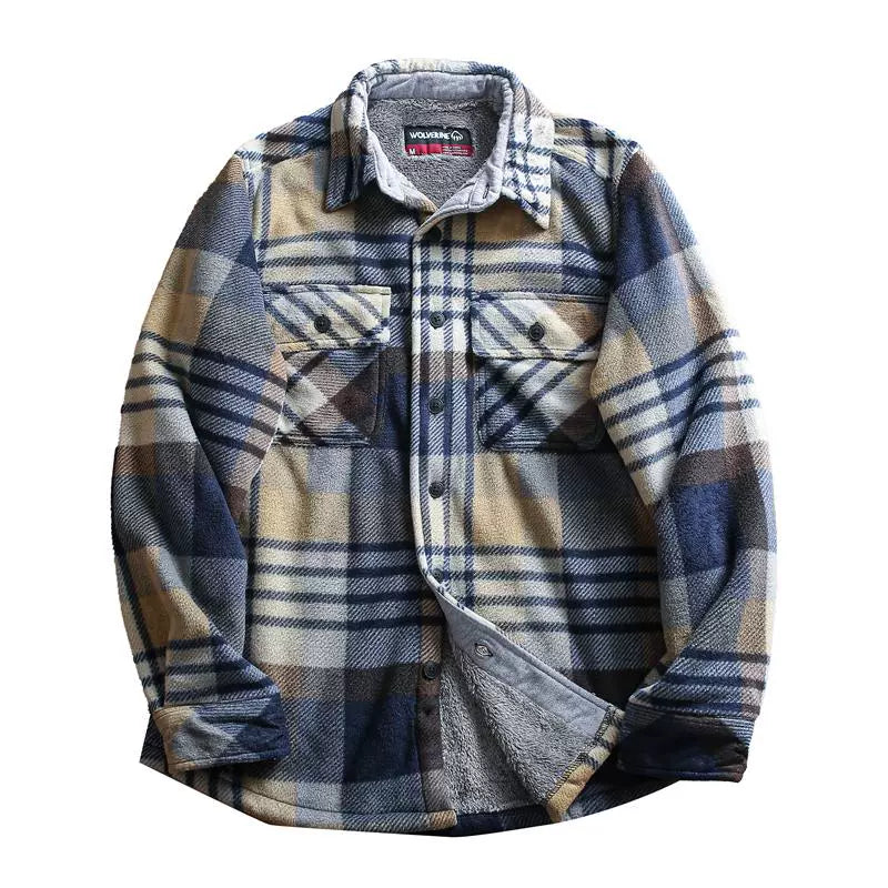 Warm Plaid Flannel Fleece-Lined Jacket