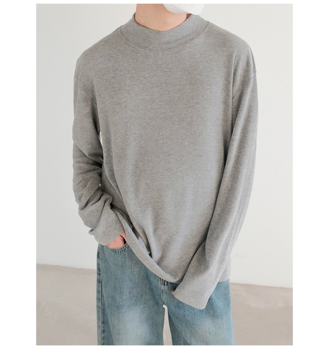 Flannel Half-High Collar Pullover