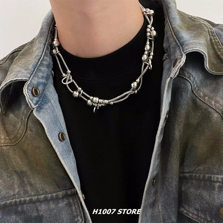 Metal Multi-Layer Snake Chain Necklace