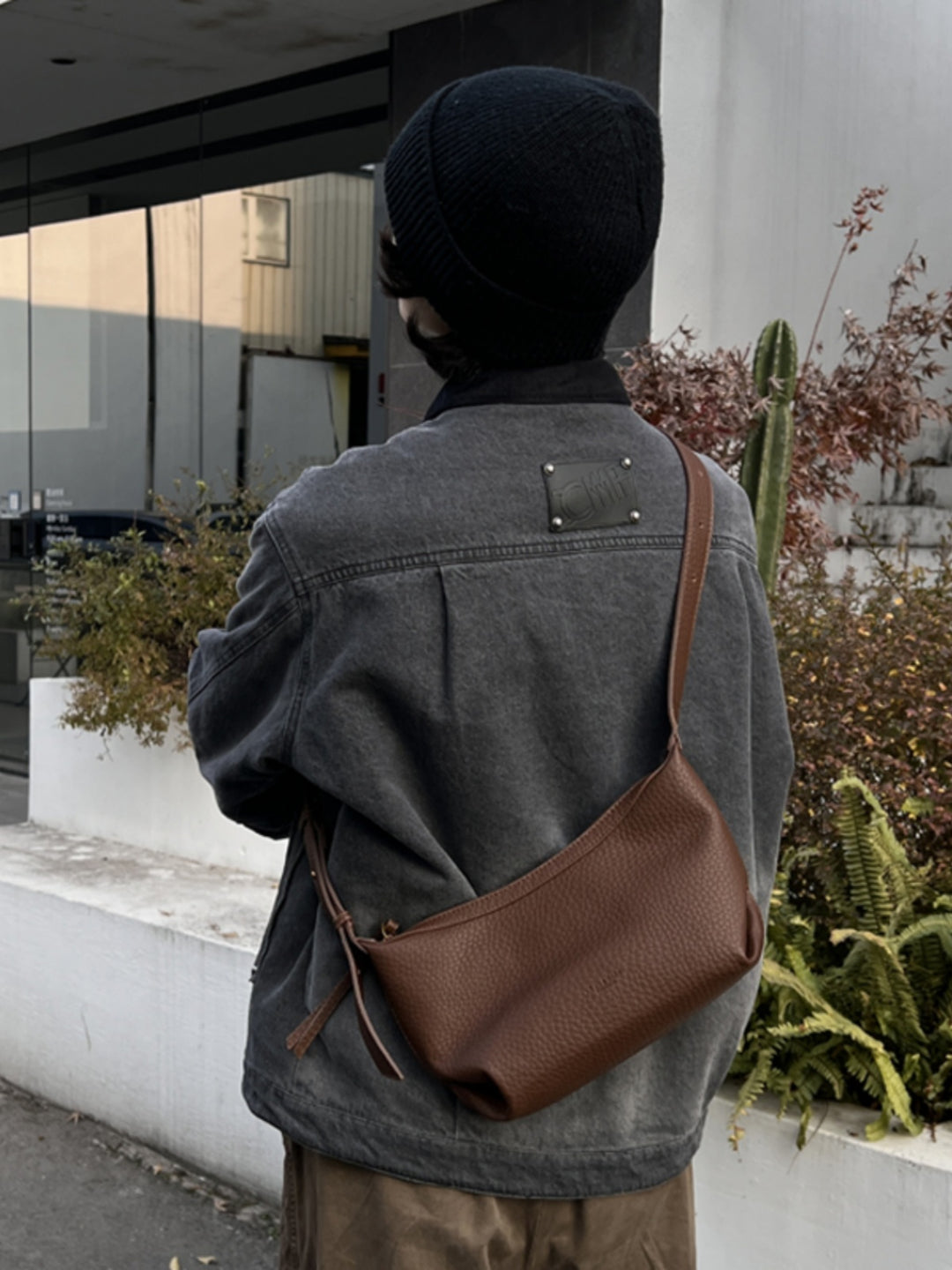 Leather One-Shoulder Commuter Bag