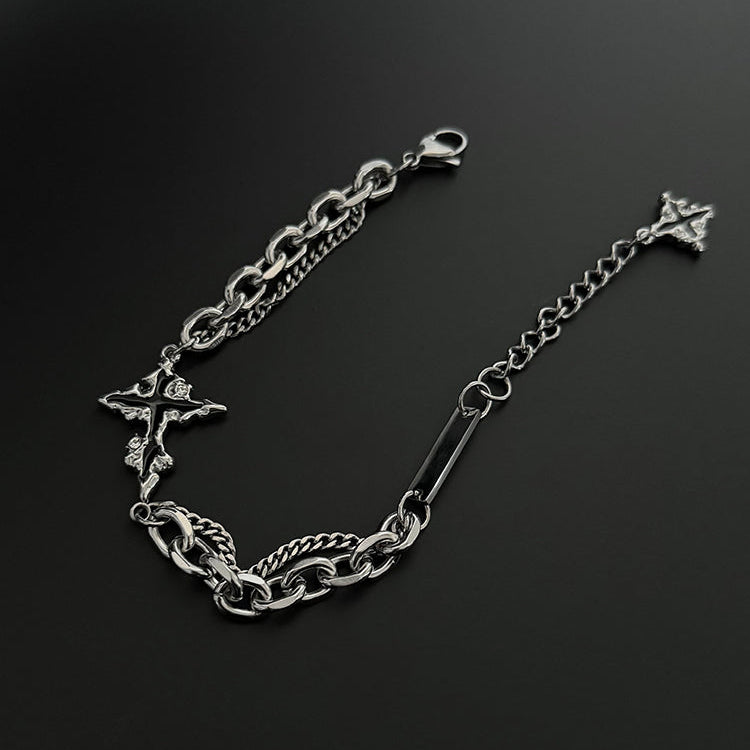 Titanium Steel Cross Chain Bracelet