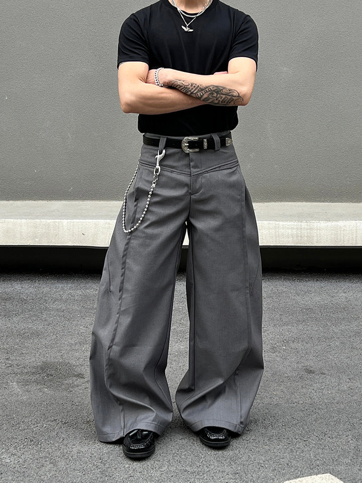 Wide-Leg Casual Suit Pants