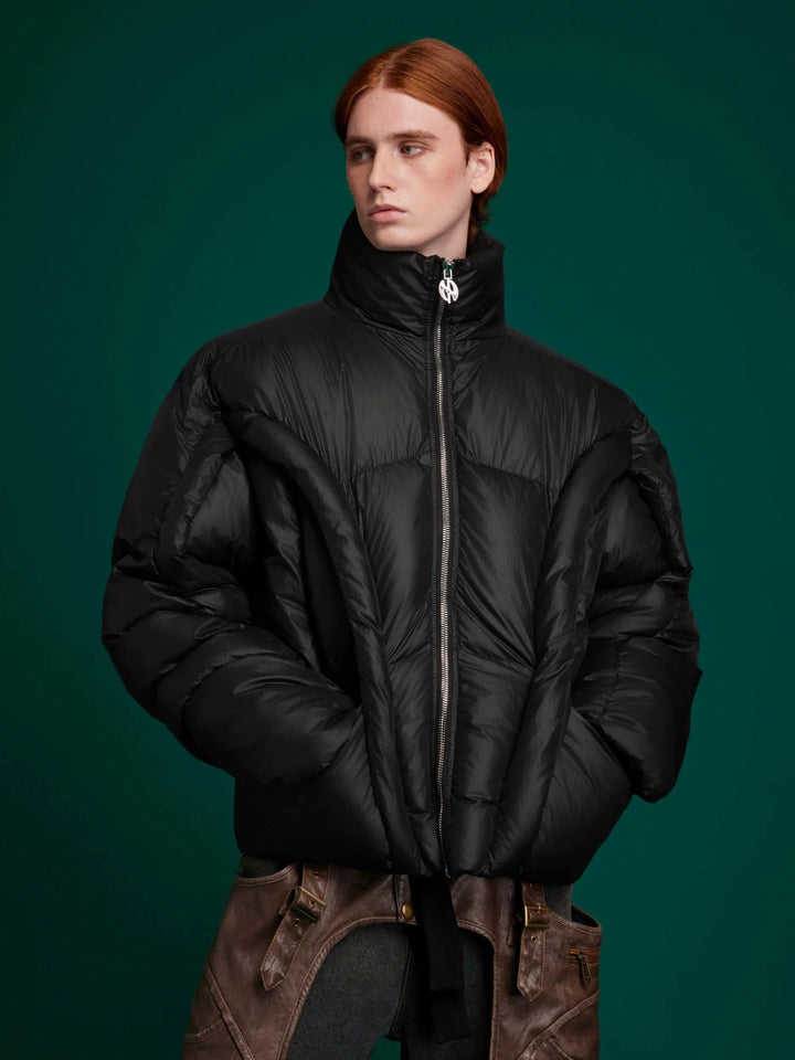 Stand Collar Cotton Padded Jacket-The Korean Fashion