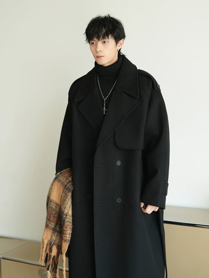 Loose Fit Mid-Length Woolen Coat