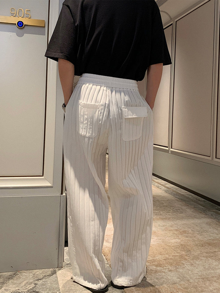 Striped Wide-leg Pants