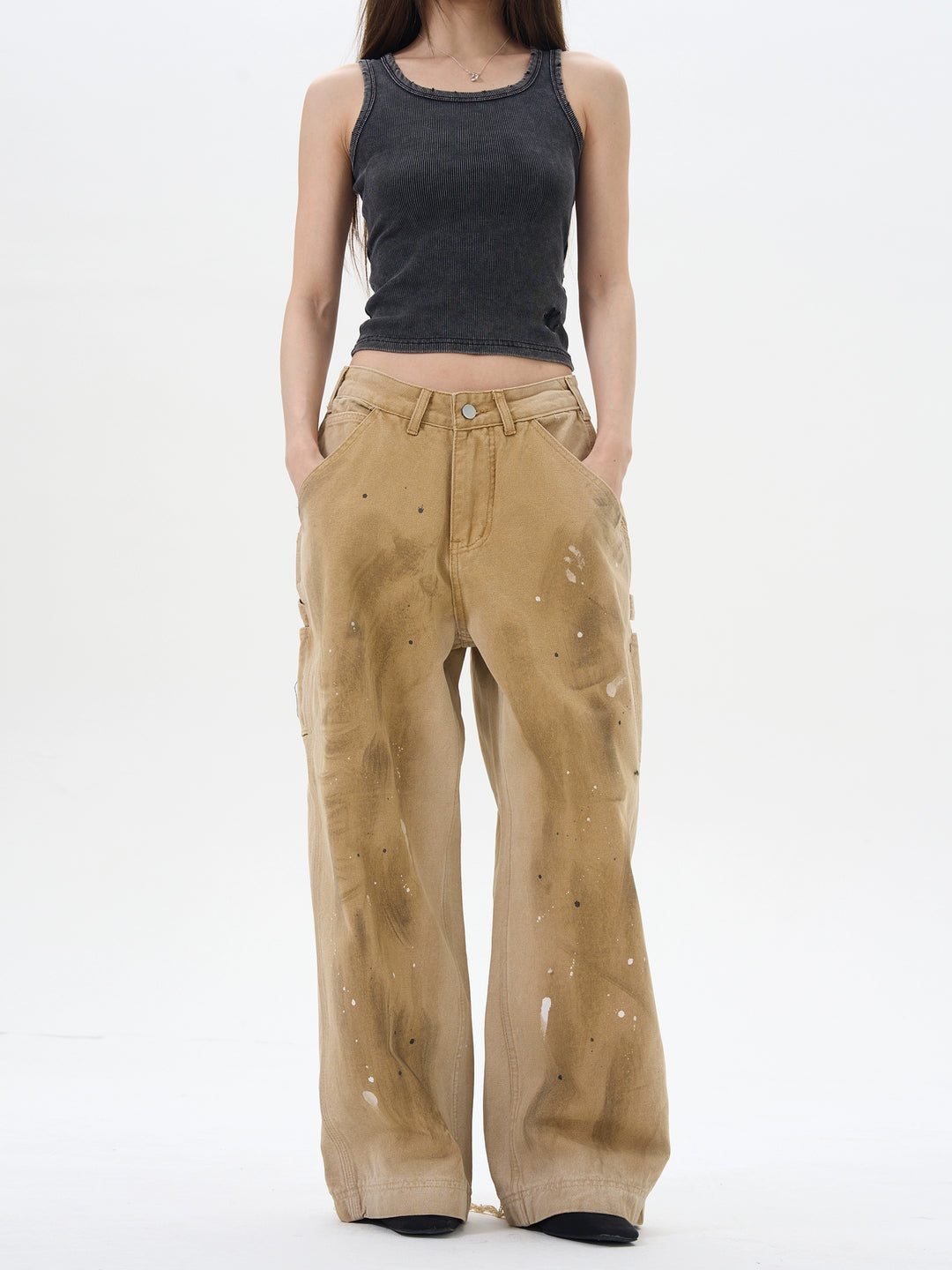 Distressed Graffiti Cargo Pants