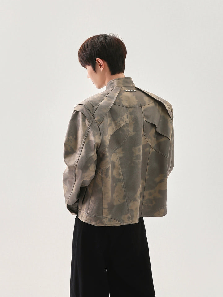 Camouflage Stand-Up Collar Jacket