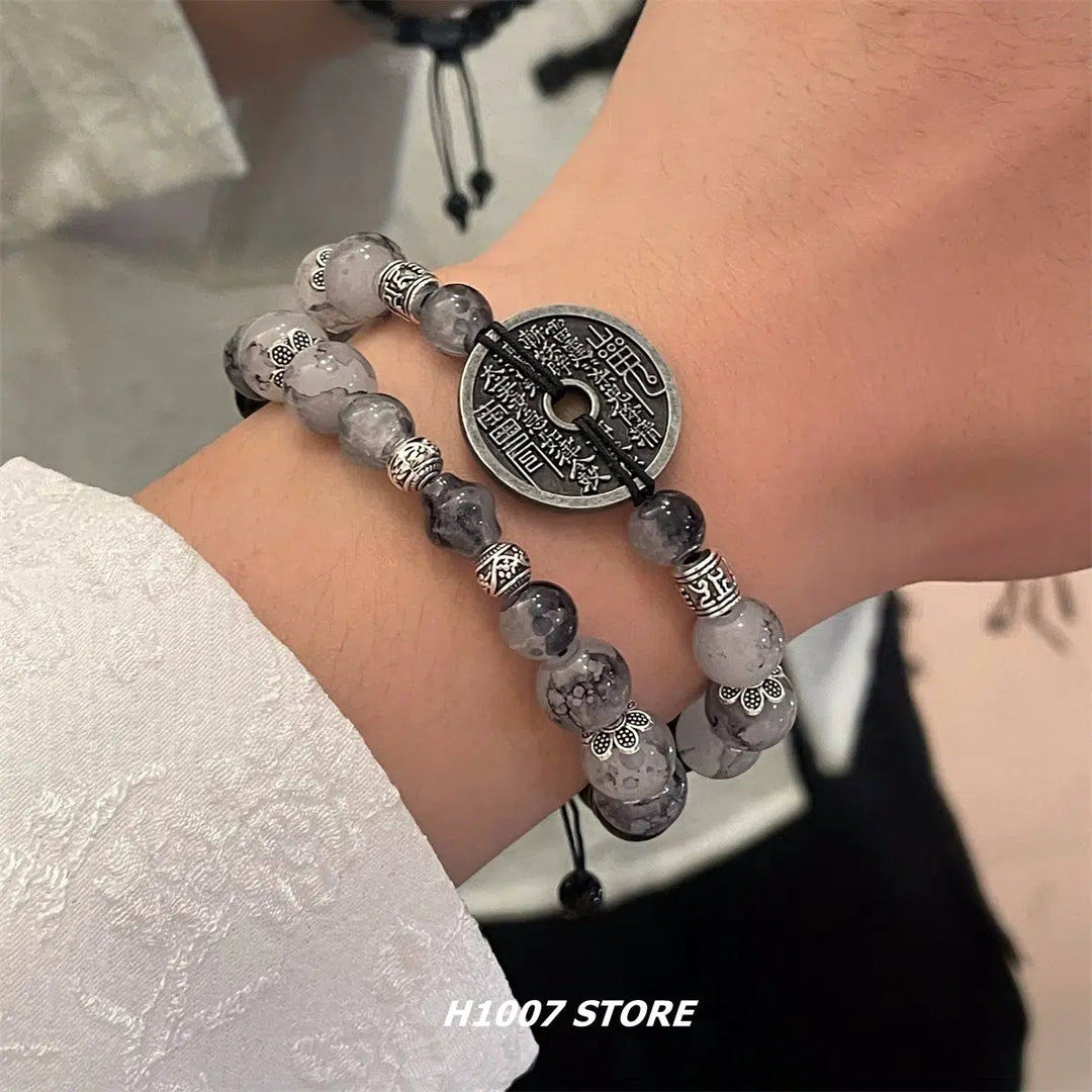 Handmade Chinese Style Coin Bead Bracelet