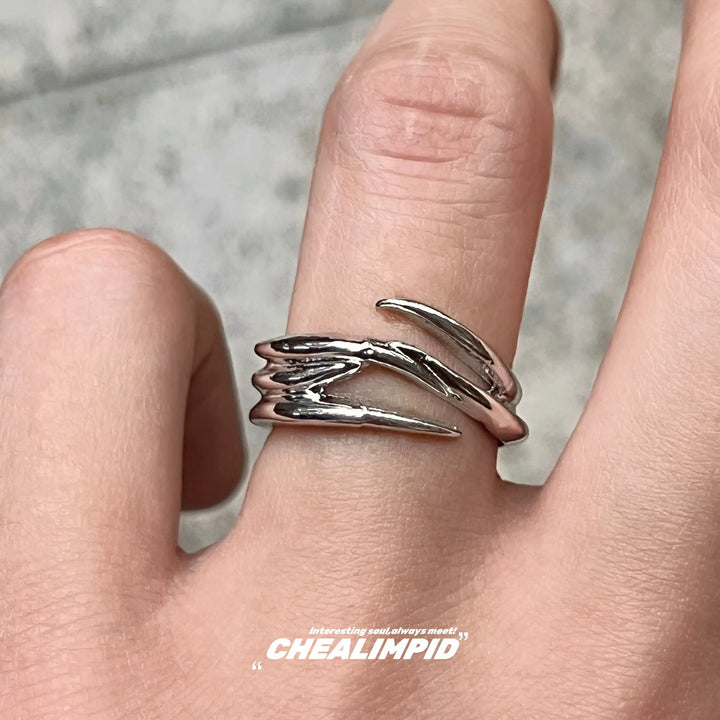 Irregular Claw Open Ring, Hip-hop Style-The Korean Fashion