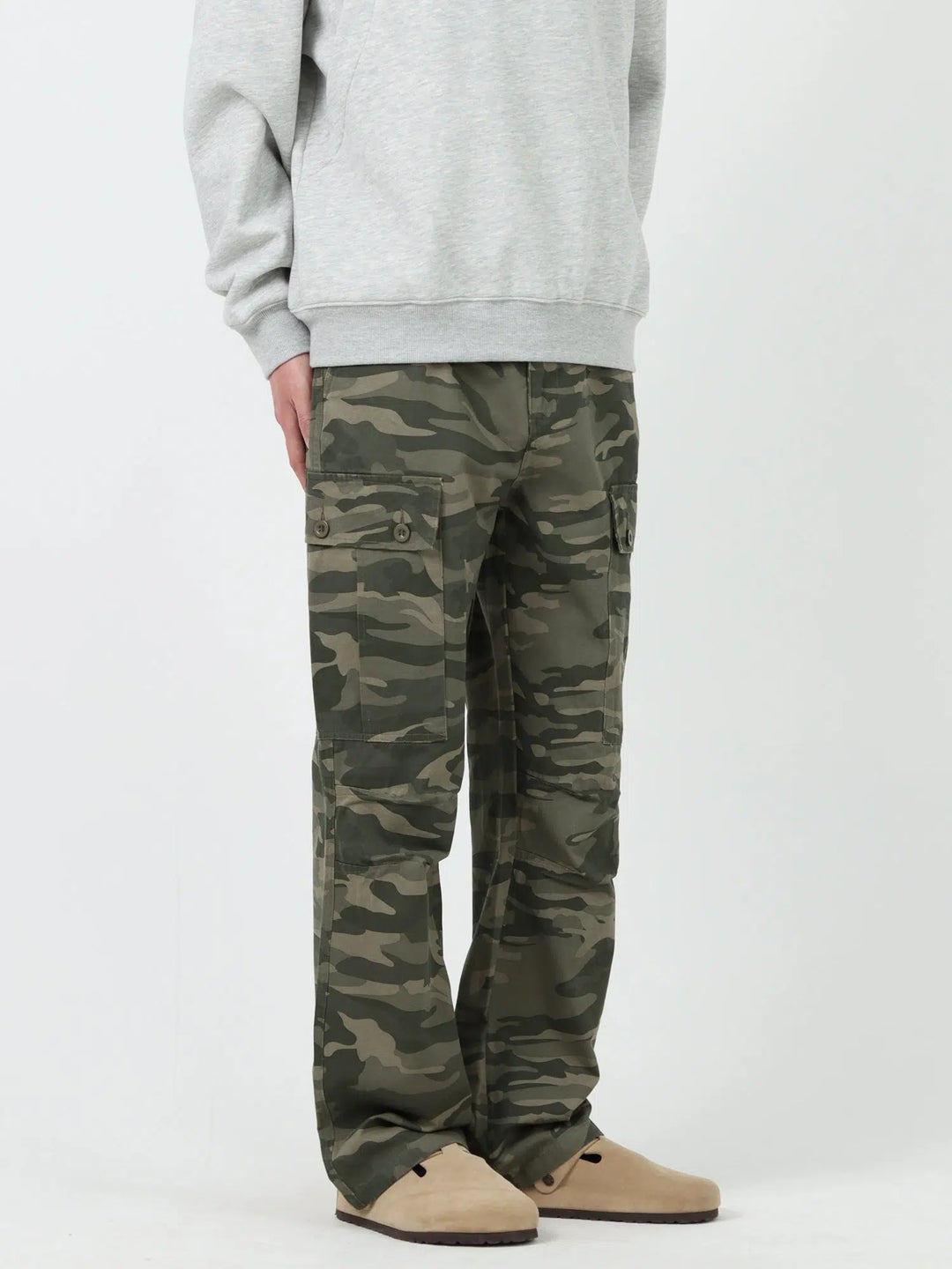 Side Pocket Straight Camouflage Pants-The Korean Fashion