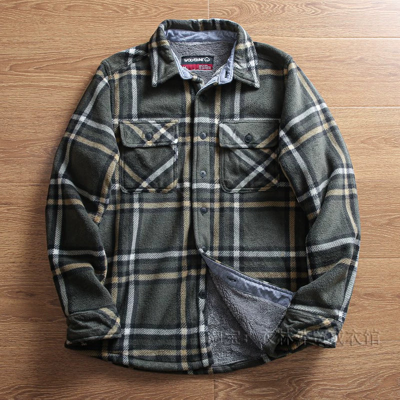 Warm Plaid Flannel Fleece-Lined Jacket