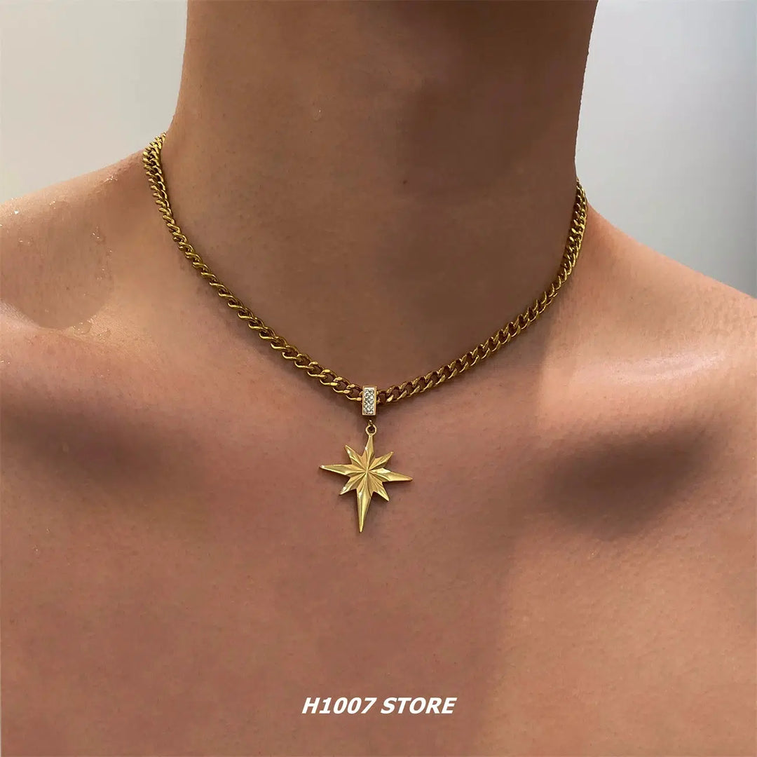 Titanium Steel Star Pendant Necklace