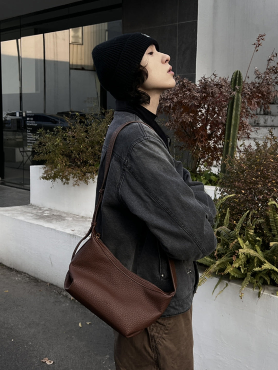 Leather One-Shoulder Commuter Bag