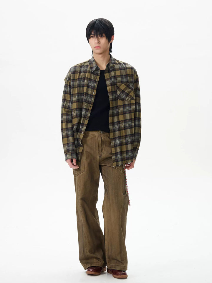 Retro Overalls Style Logging Pants