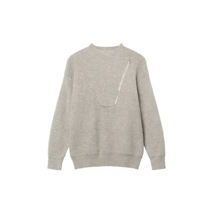 Irregular Half-Zip Sweater