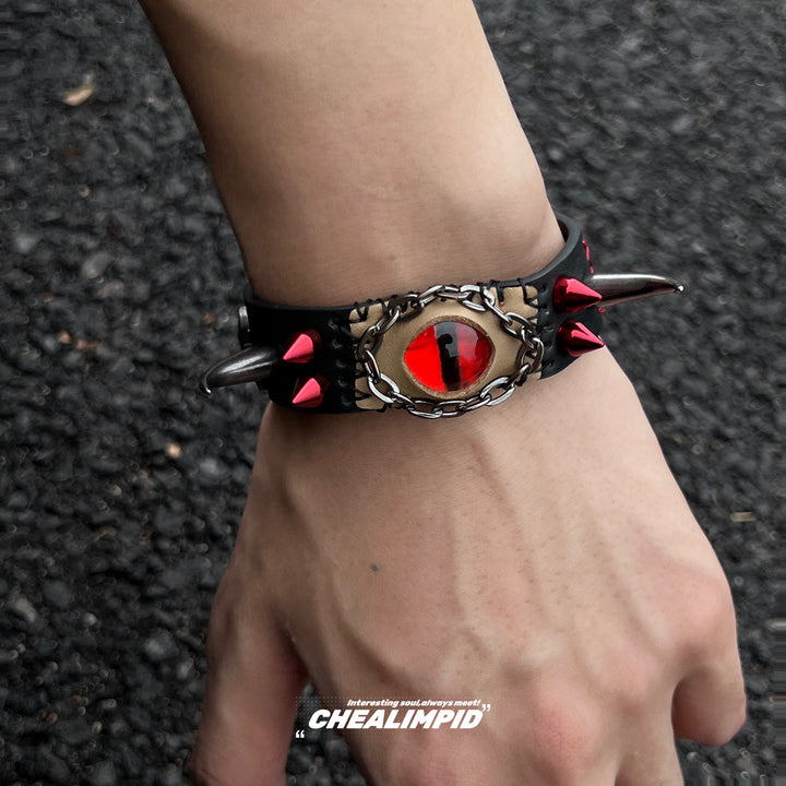 Spiked Devil Eye Rivet Bracelet