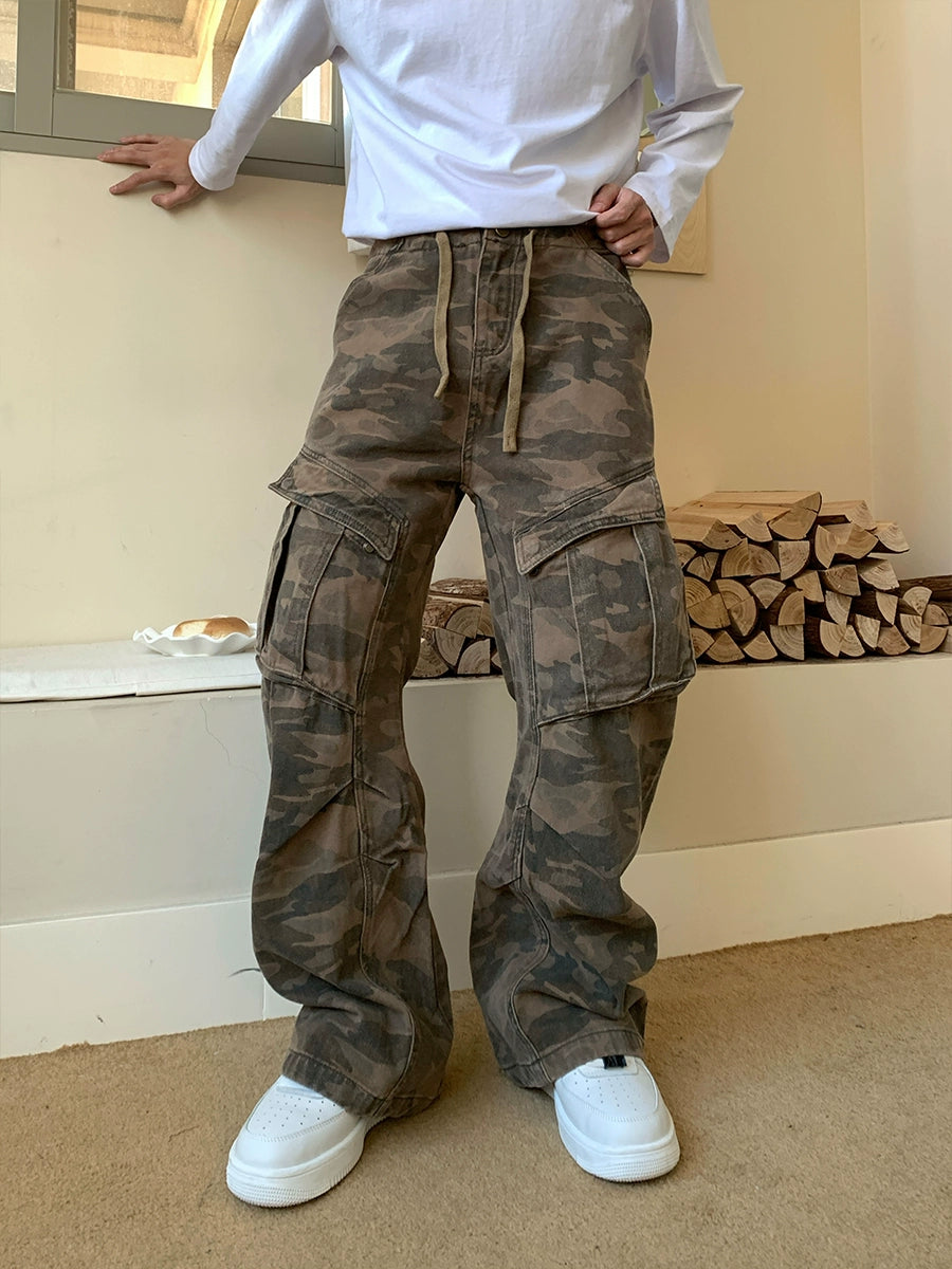 Camouflage Denim Cargo Pants