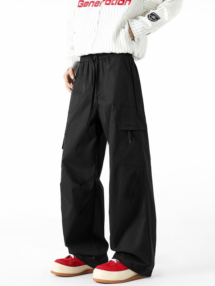 Multi-Pocket Straight Casual Pants