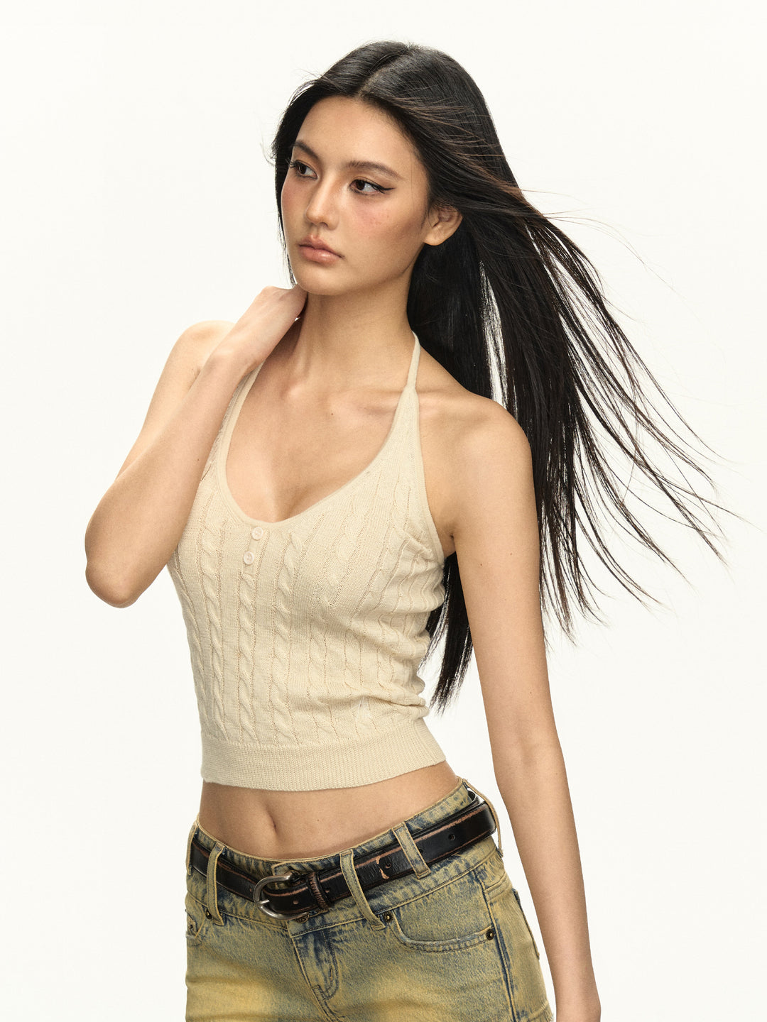 Knitted Halter Neck Vest Top