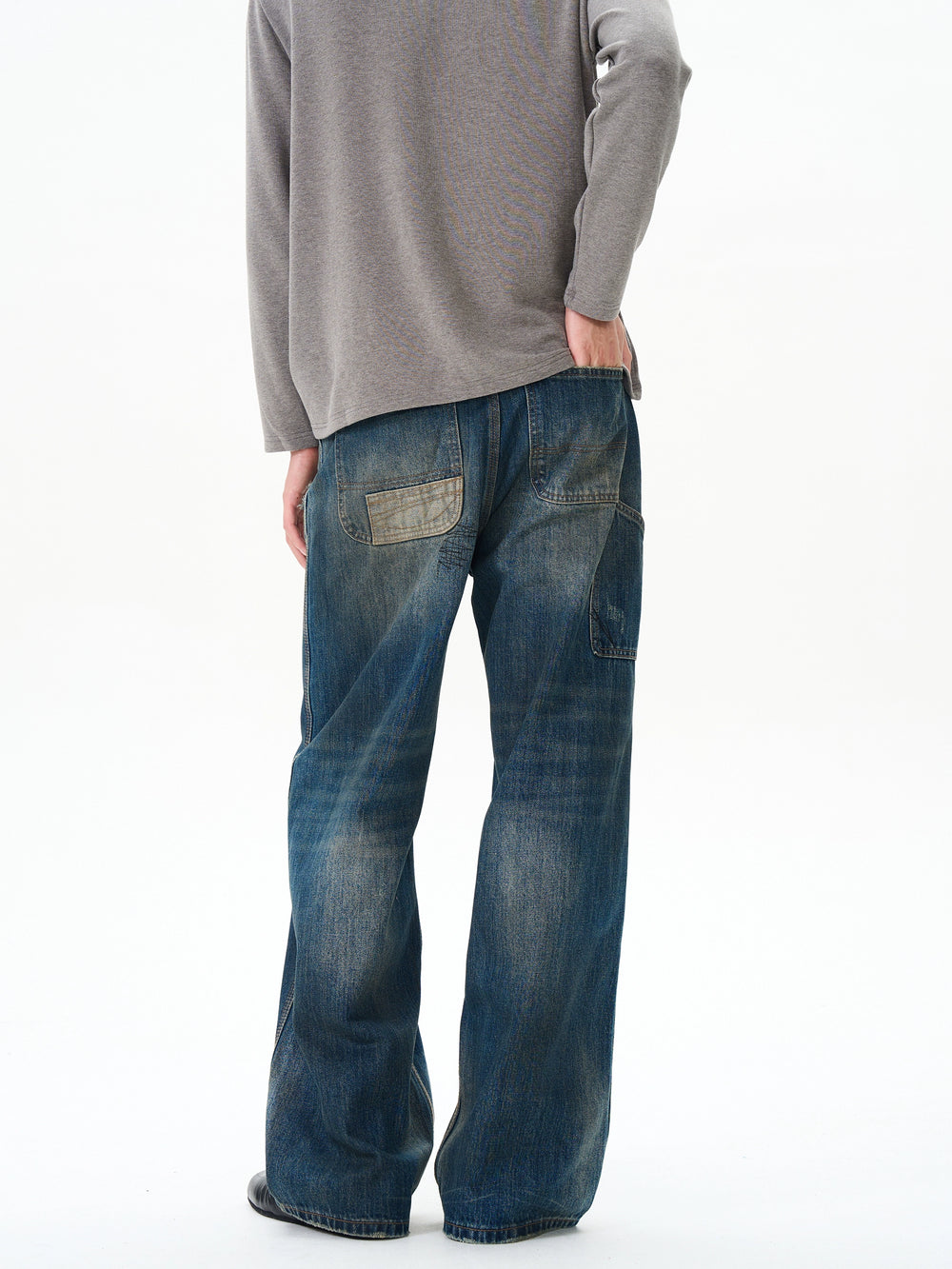 Gradient Blue Straight Leg Jeans