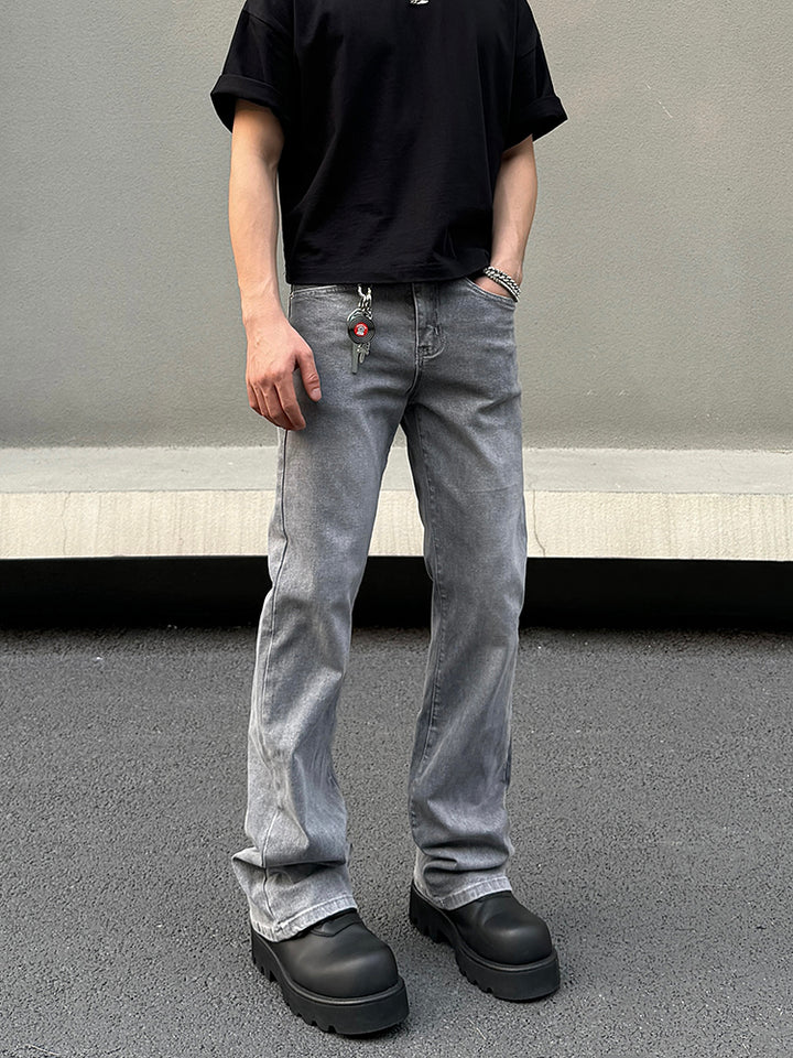 Grey Slim Fit Straight-leg Jeans