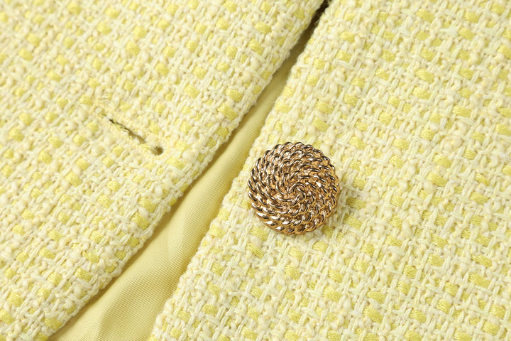 Button Detail Textured Coat