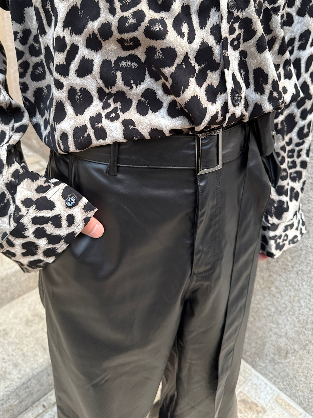 Straight-leg PU Leather Pants