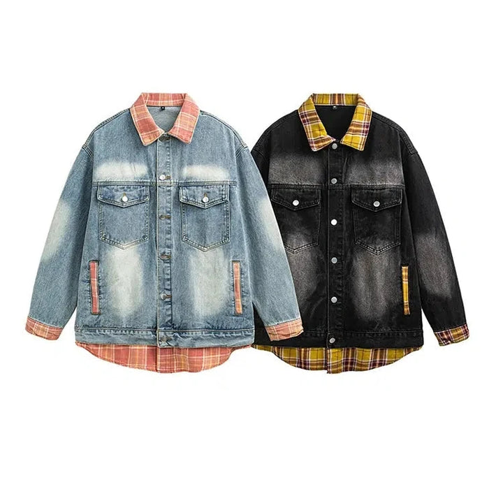 Retro Denim Two-Piece Shirt Jacket-The Korean Fashion