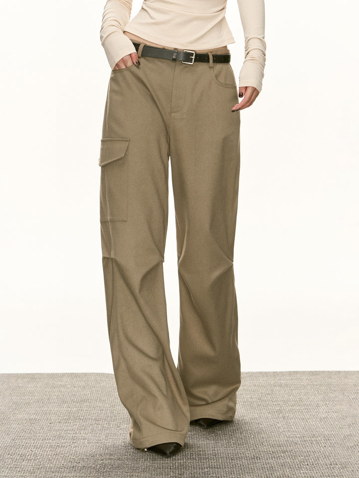 Wide-Leg Suit Pants with Drawstring