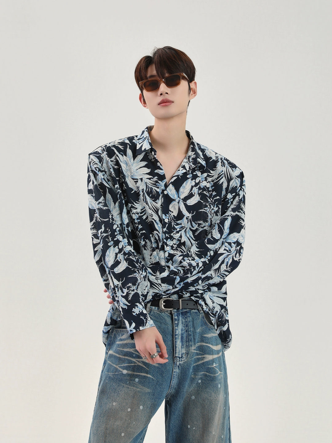 Long-Sleeve Floral Shirt