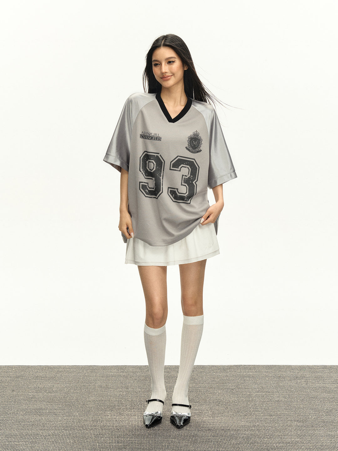 Retro Satin Stitching Loose Jersey Top